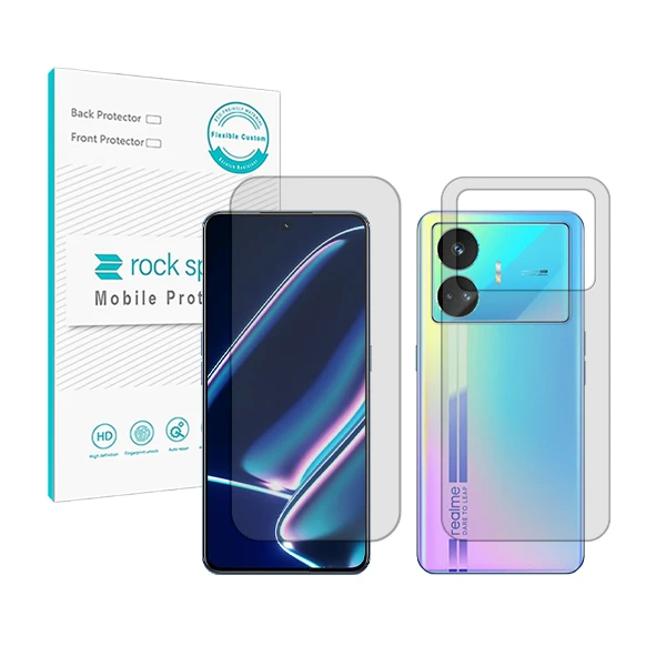 محافظ صفحه نمایش شفاف راک اسپیس مدل HyGEL مناسب برای گوشی موبایل ریلمی GT Neo5se به همراه محافظ پشت گوشی