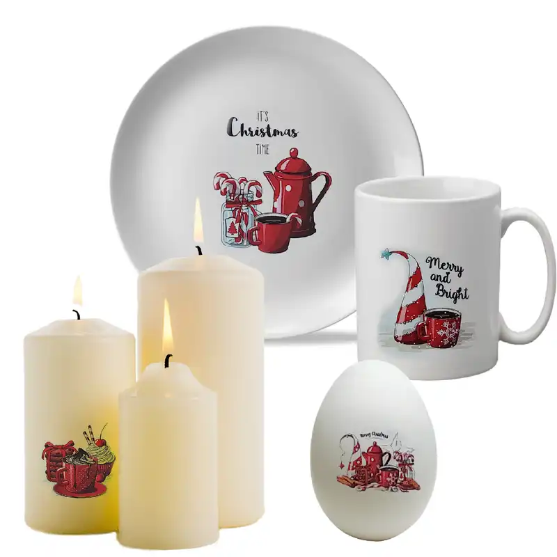 برچسب ترنسفر مدل قوری وفنجان خال خالی