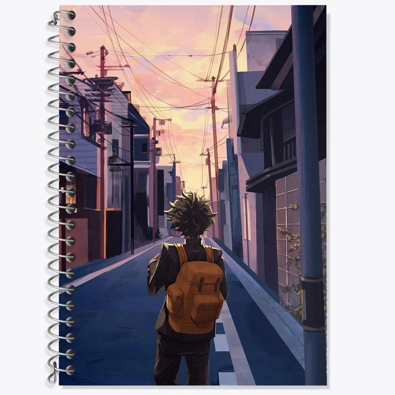 دفتر زبان 50 برگ خندالو مدل سه خط طرح دکو انیمه آکادمی قهرمان من کد 11560