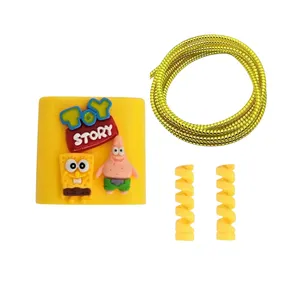 محافظ شارژر دیواری طرح کارتون مدل BP77 مناسب برای شارژر شیائومی 18 وات دو پین بسته 4 عددی