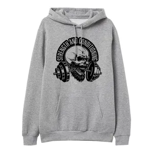 هودی مردانه مدل SKULL کد L19 رنگ طوسی