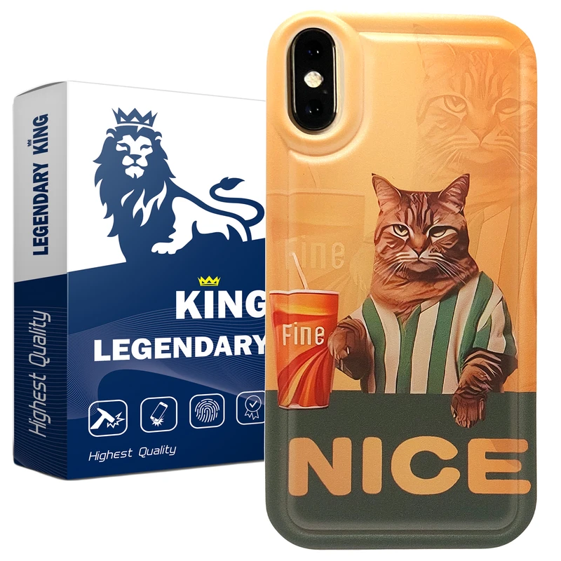 کاور لجندری کینگ مدل گربه زندانی مناسب برای گوشی موبایل اپل iPhone X/Xs