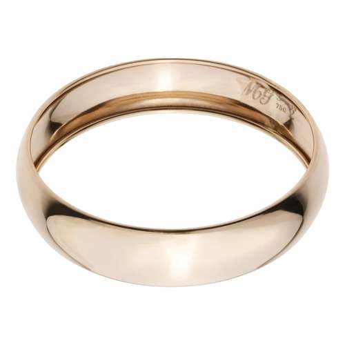 النگو طلا ۱۸ عیار زنانه رضا گلد مدل تک پوش آیینه ای  سایز ۴