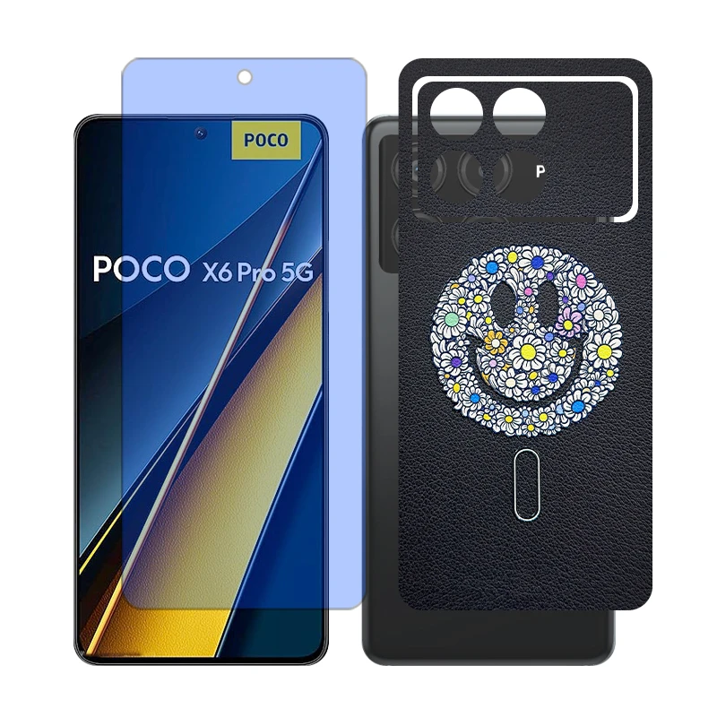 محافظ صفحه نمایش آنتی بلو گلس مدل Together مناسب برای گوشی موبایل شیائومی Poco X6 Pro به همراه برچسب پوششی پشت گوشی 