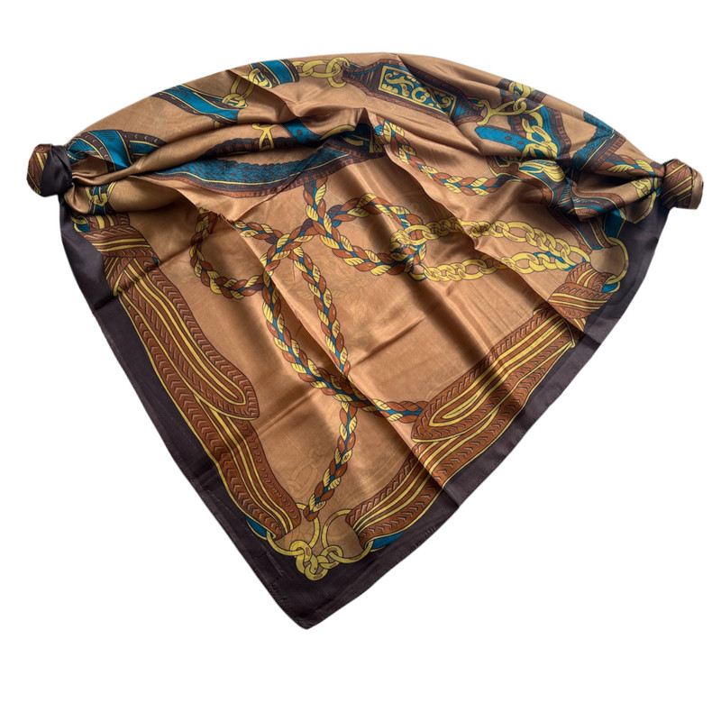 روسری زنانه مدل حریر ابریشم زنجیره ای کد 12