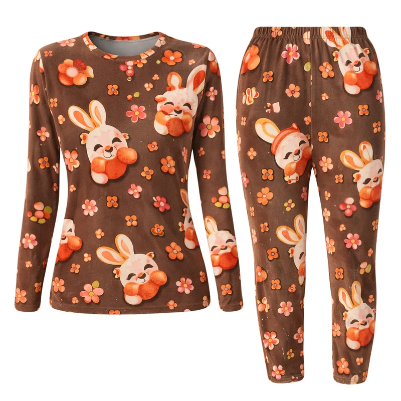 ست تی‌شرت آستین بلند و شلوار راحتی زنانه مدل آوید کد 177