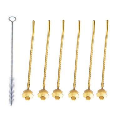 نقد و بررسی قاشق شربت خوری مدل پیچ نی دار طرح گل بسته 6 عددی به همراه برس شستشو توسط خریداران