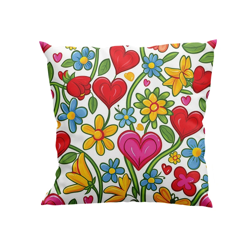 کوسن پاد آفرین مدل گل و قلب کد DKK688