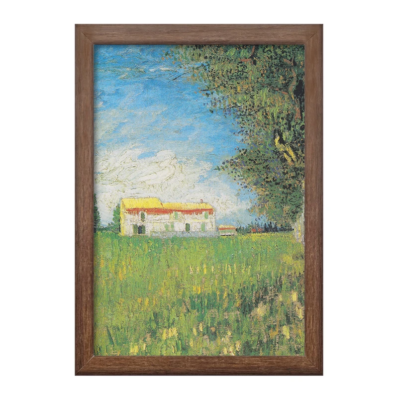 تابلو خندالو طرح خانه در مزرعه گندم ونسان ونگوگ (Van Gogh) کد 36786