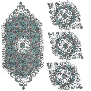 ست 4 تکه رومیزی ترمه مدل رضوی کد ZV4-4