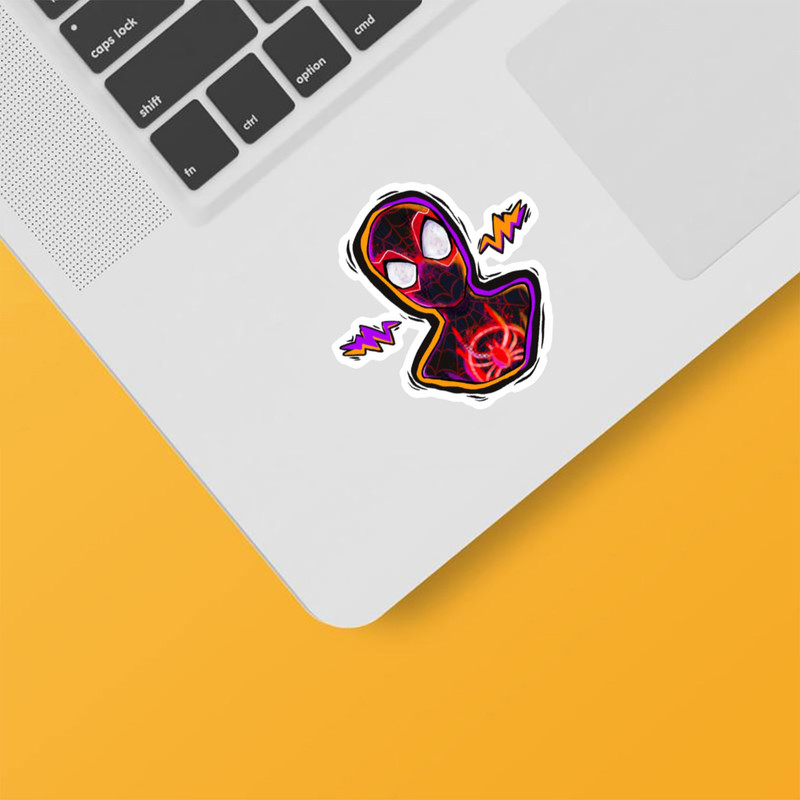 استیکر لپ تاپ و موبایل بووم طرح اسپایدرمن مدل Miles Morales کد MR14