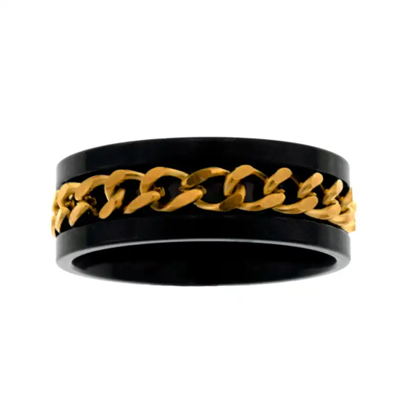 انگشتر برانت طرح اسپینردار ساده مشکی