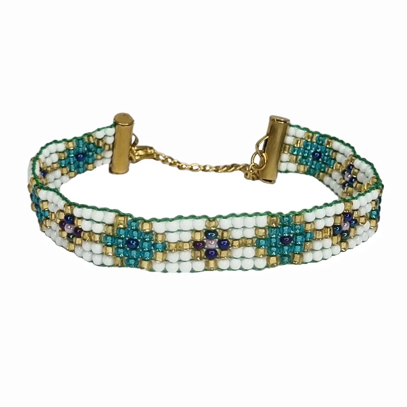 دستبند بافت زنانه مدل منجوق بافی کد 402