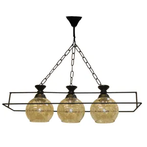 لوستر 3 شعله پلاس نور شو مدل مستطیل