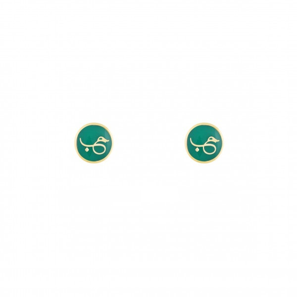 گوشواره طلا 18 عیار زنانه درریس مدل حب میناکاری