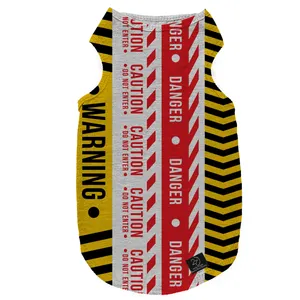 لباس سگ و گربه 27 طرح Yellow Danger Warning Belt کد MH230 سایز S