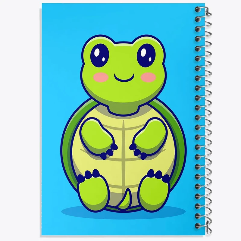 دفتر شطرنجی 50 برگ خندالو طرح حیوانات بامزه لاکپشت کد 25425