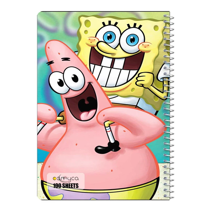 دفتر مشق 100 برگ سیمی کارنیکا طرح باب اسفنجی spong bob کد 85665