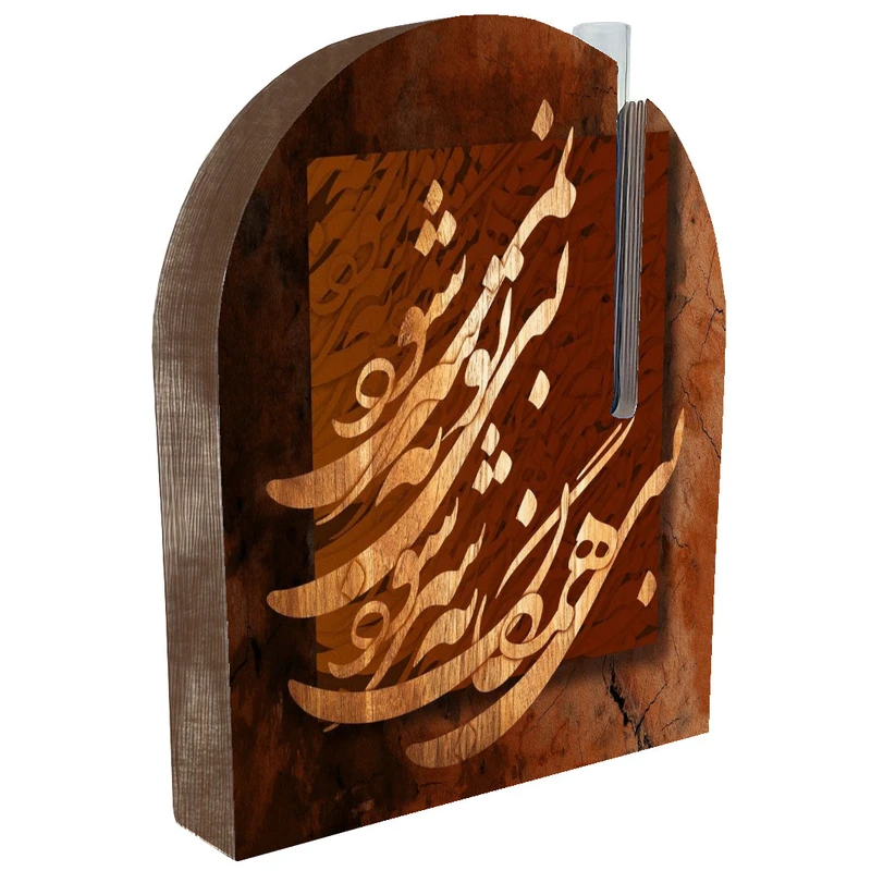گلدان دکوری مدل سنتی دو رو طرح کاشی کد FPW036