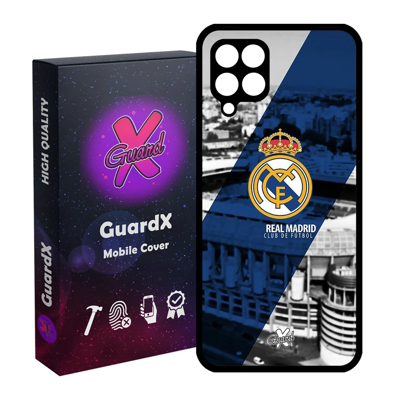 کاور گارد ایکس طرح Real Madrid مدل Glass10054 مناسب برای گوشی موبایل سامسونگ Galaxy A22 4G