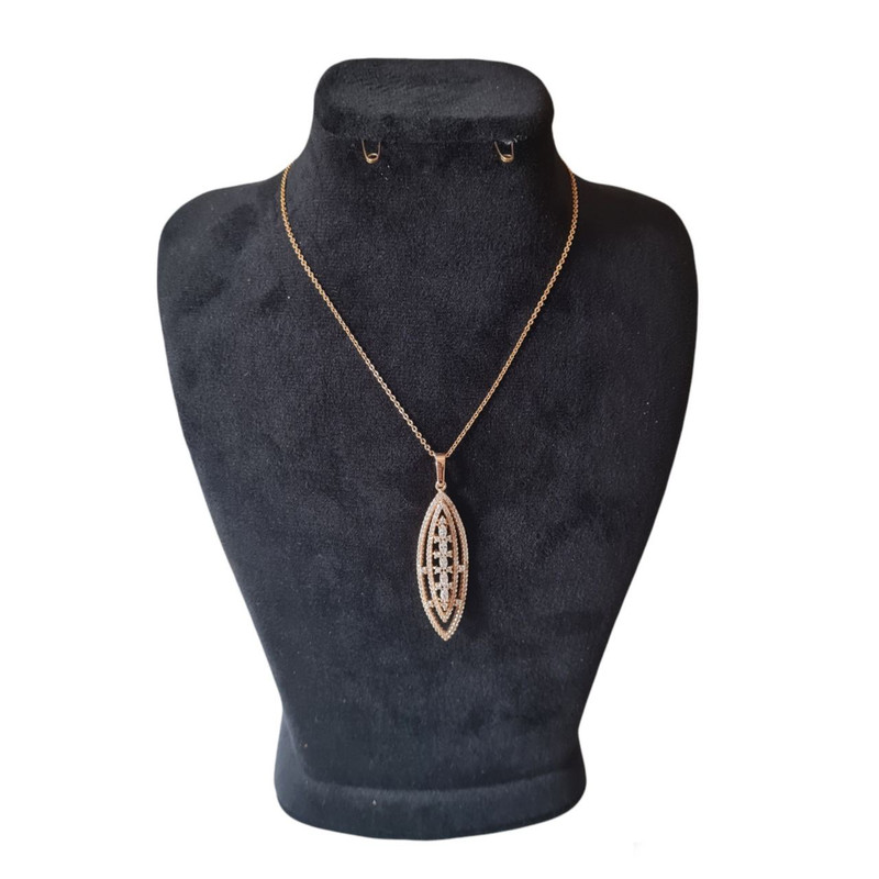 گردنبند زنانه ژوپینگ مدل اشکی نگینی