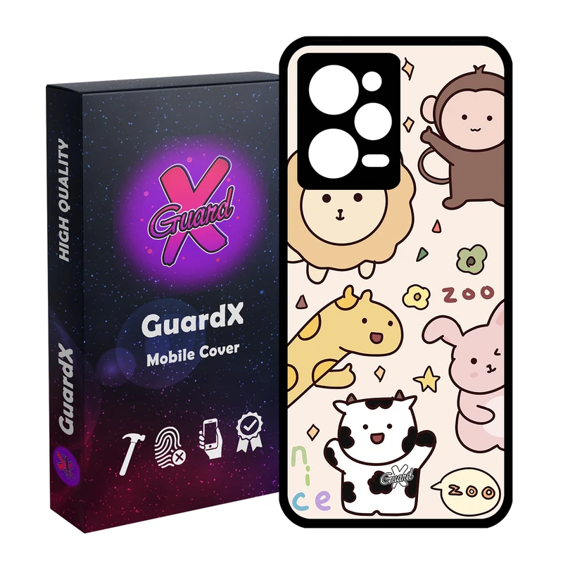 کاور گارد ایکس طرح باغ وحش مدل Glass10564 مناسب برای گوشی موبایل شیائومی Redmi Note 12 Pro 5G/Poco X5 Pro 5G/Note 12 Pro Pro speed