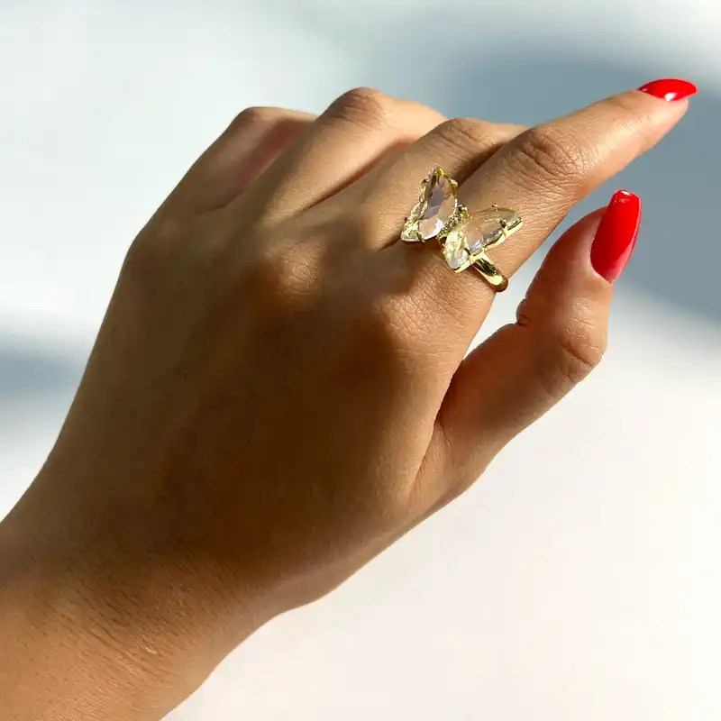 نیم ست زنانه مدل پروانه کریستالی