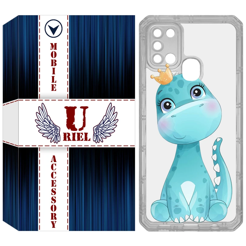 کاور یوریل مدل Clear کد 60 طرح دایناسور مناسب برای گوشی موبایل سامسونگ Galaxy A21S