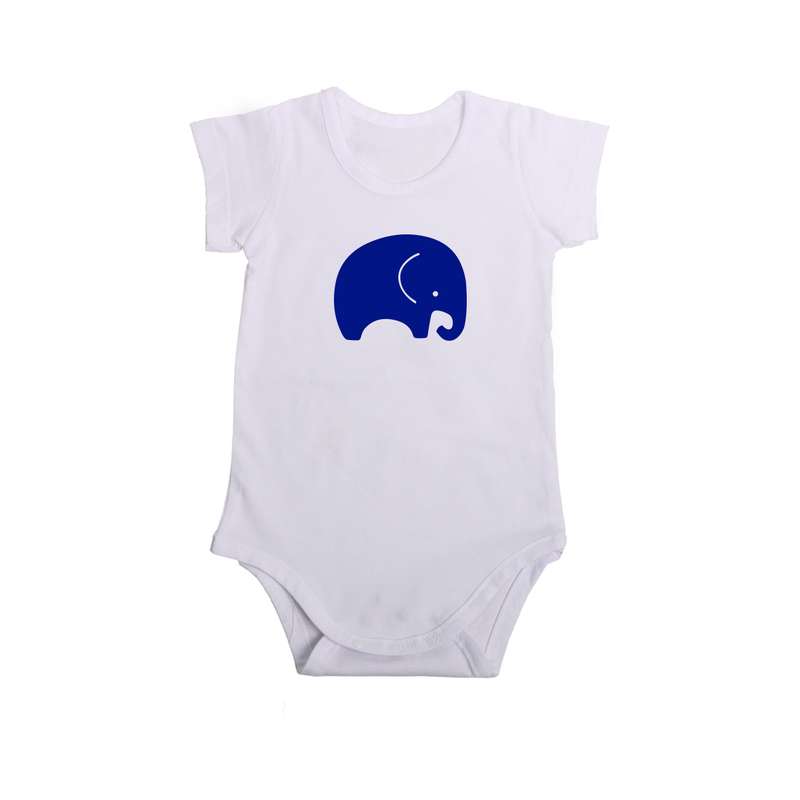 بادی آستین کوتاه نوزادی مدل فیل کد fil-w-3