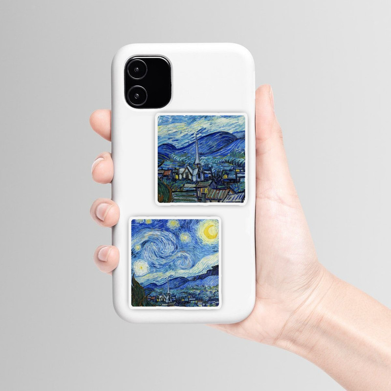 استیکر لپ تاپ و موبایل گوفی طرح نقاشی ونگوک مدل Van gogh 3 مجموعه 4 عددی