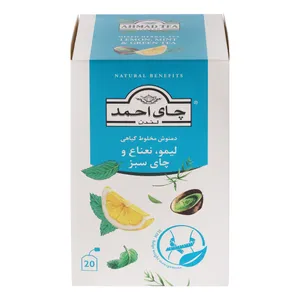 دمنوش لیمو نعناع و چای سبز احمد - 30 گرم بسته 20 عددی