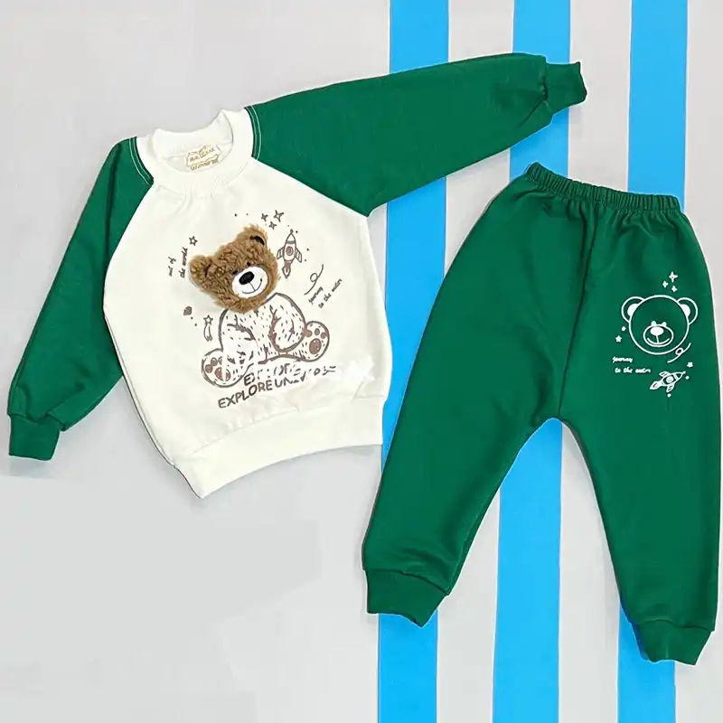 ست سویشرت و شلوار نوزادی مدل خرس فضانورد کد Sa2