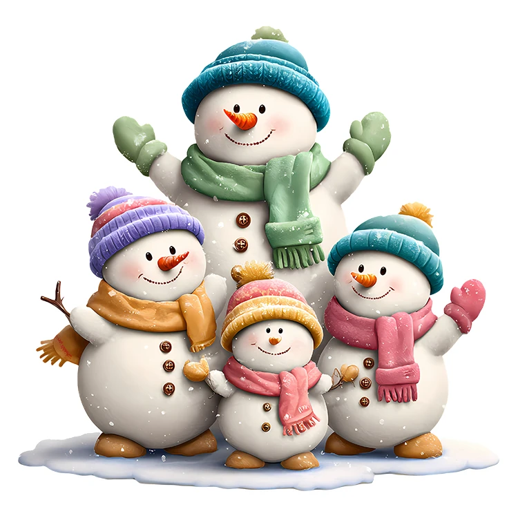 استیکر پارچه و لباس پاد آفرین مدل کارتونی آدم برفی کد S5675