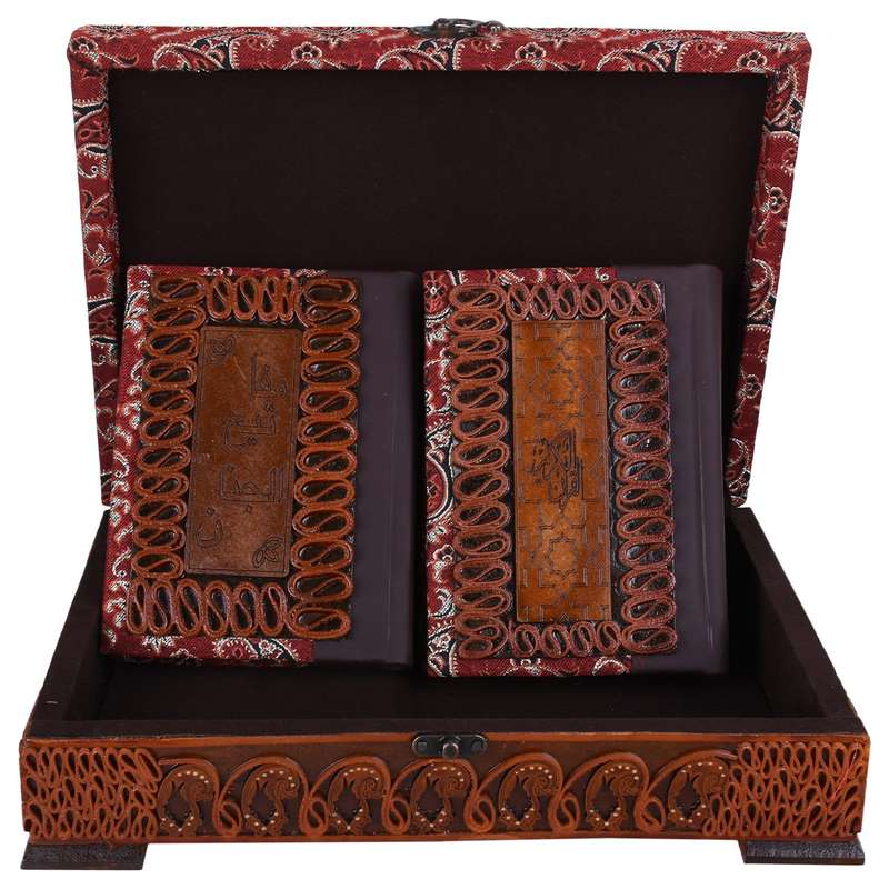 جعبه و کتابهای قرآن کریم و مفاتیح الجنان مدل 10 سایز متوسط