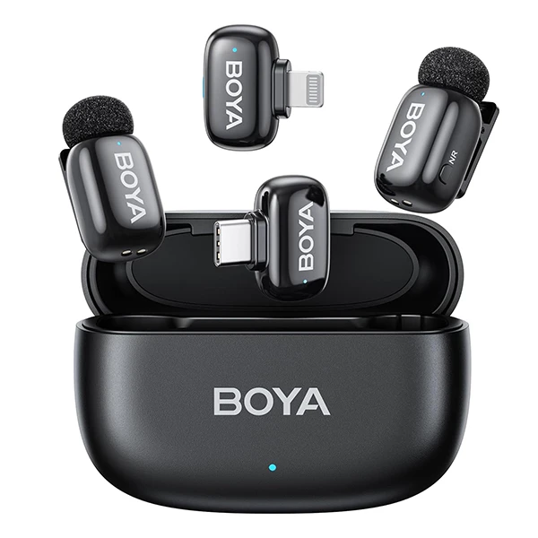 میکروفن یقه ای بویا مدل MINI 12 COMBO با درگاه اتصال Lightning ,Type-C 