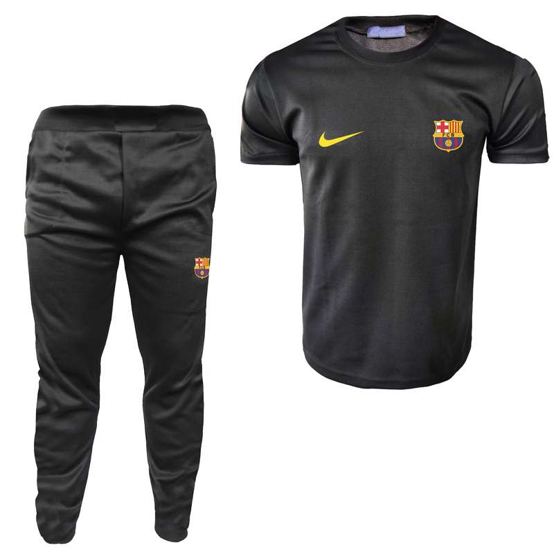 ست تی شرت آستین کوتاه و شلوار ورزشی مردانه مدل تیم بارسلونا کد 100