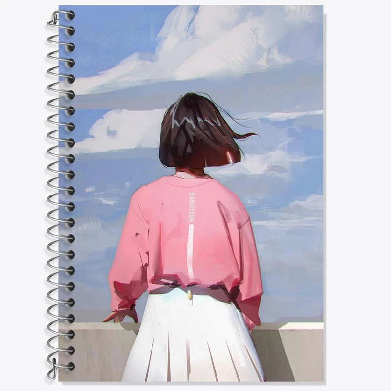 دفتر زبان 50 برگ خندالو مدل دو خط طرح دخترانه کد 25639