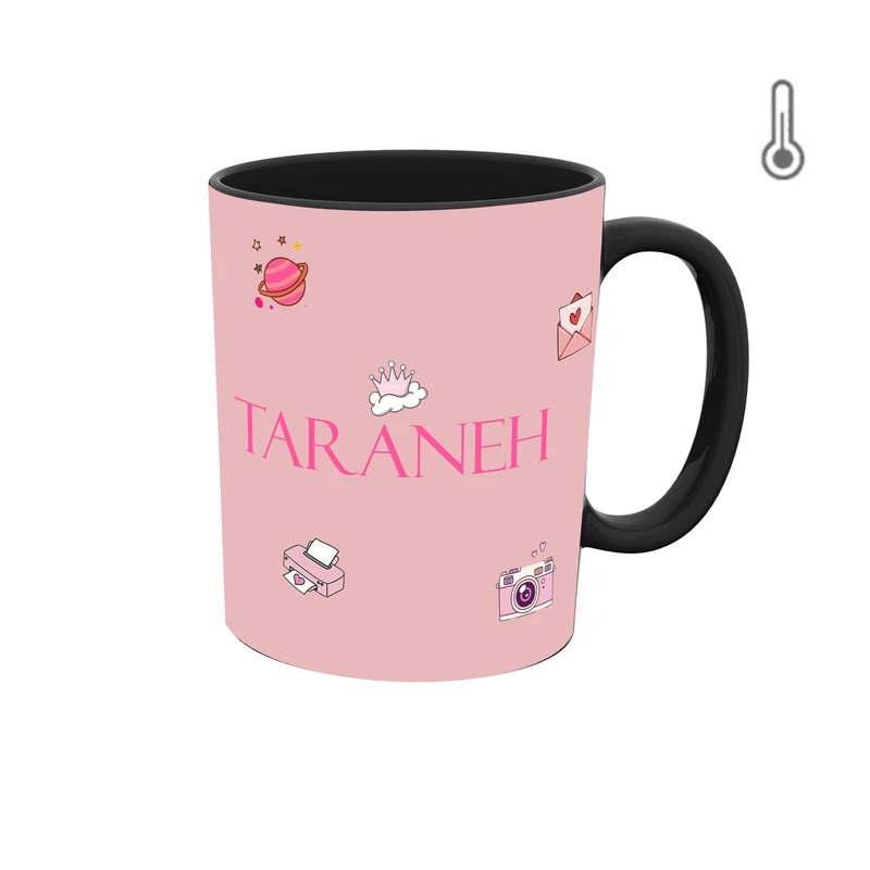 ماگ حرارتی طرح اسم ترانه مدل دخترانه 