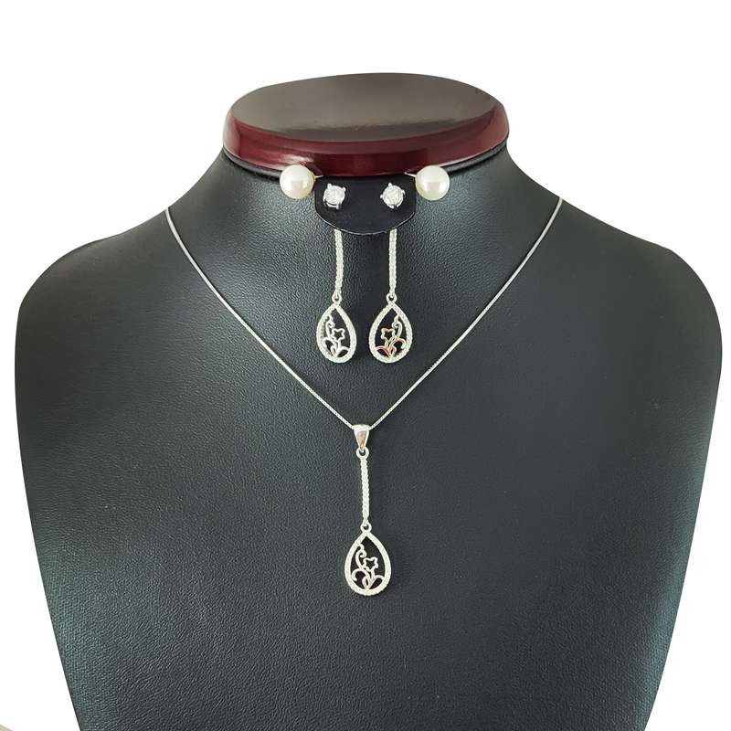 نیم ست نقره زنانه مدل تایلندی کد NG1850