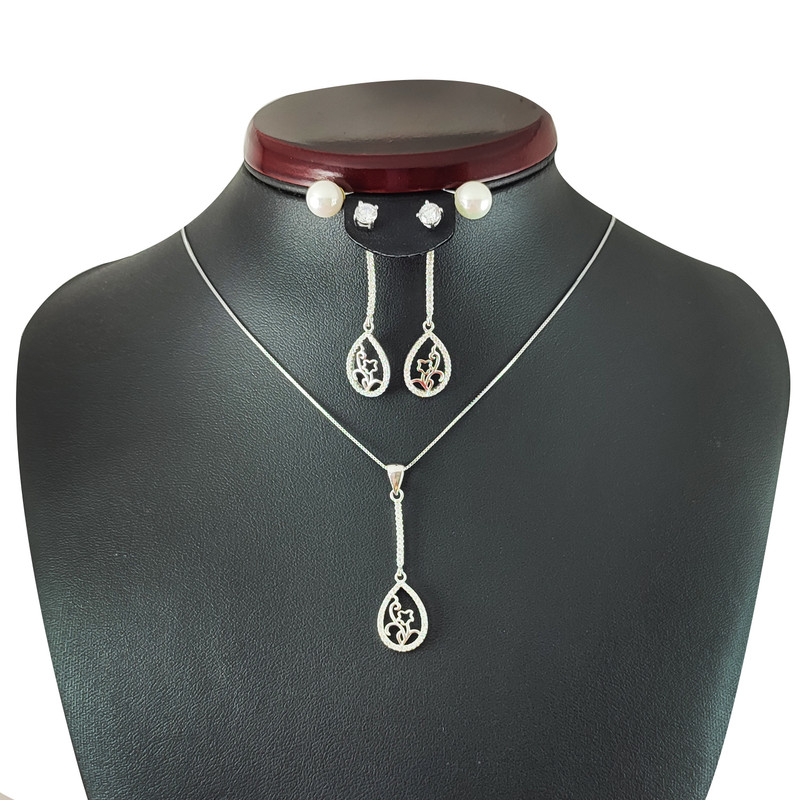 نیم ست نقره زنانه مدل تایلندی کد NG1850