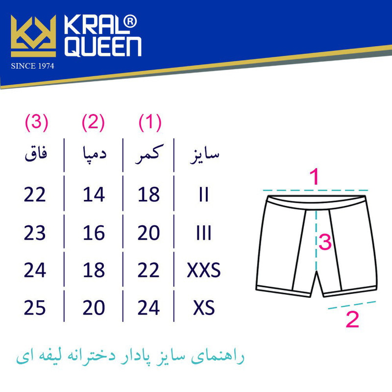 شورت دخترانه کرال کوئین مدل سوپر پنبه پادار کد 1 بسته 3 عددی