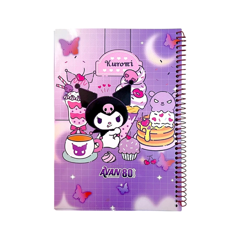 دفتر مشق 80 برگ آوان مدل حاشیه دار طرح کرومی شیرینی کد SS2