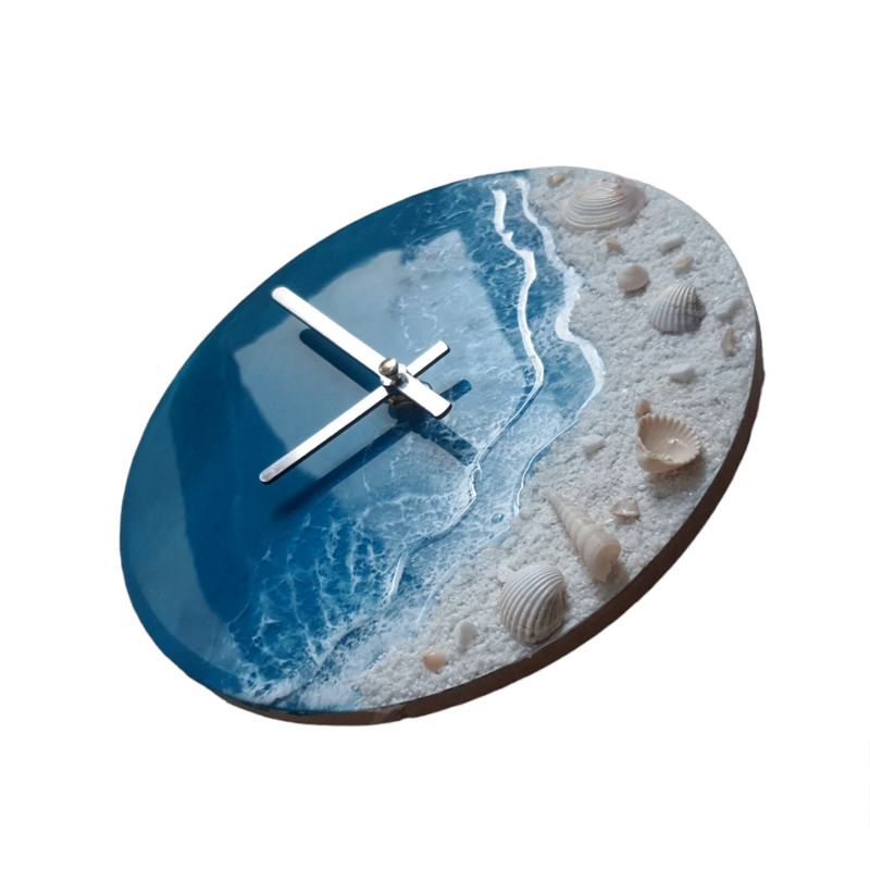 ساعت دیواری رزینی طرح ساحل