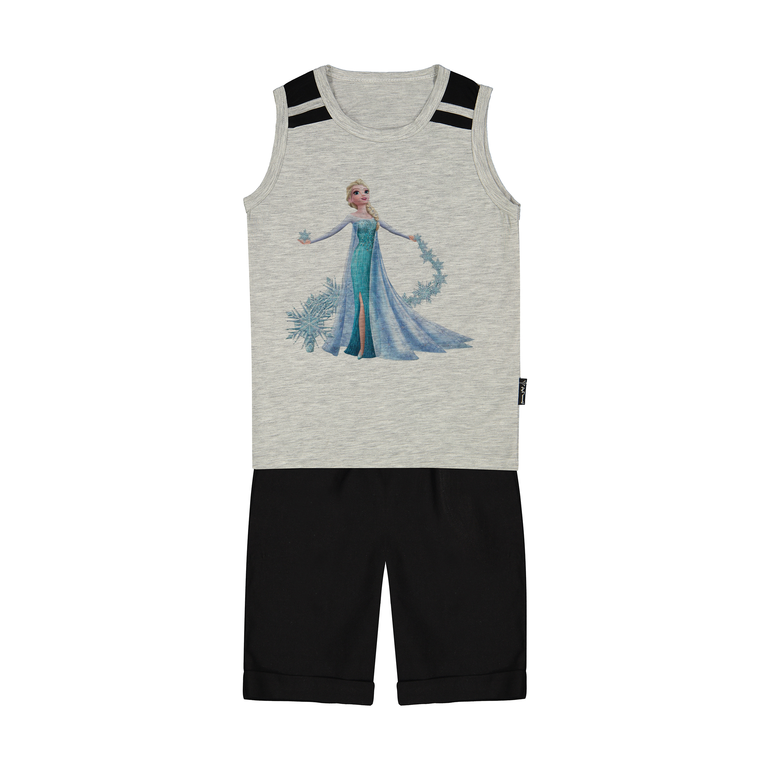 ست تاپ و شلوارک دخترانه به رسم مدل السا کد 3000104