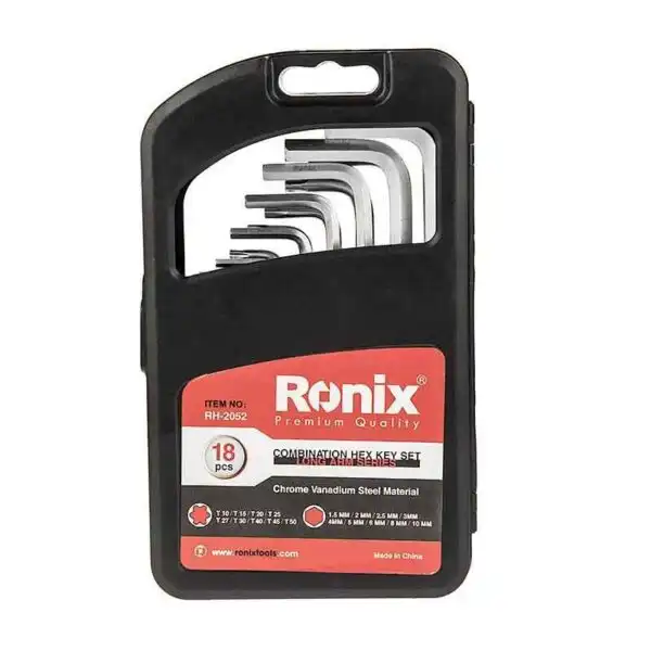 مجموعه 18 عددی آچار آلن و آچار ستاره‌ای رونیکس مدل NIX-2052