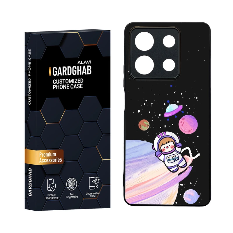 کاور گارد قاب مدل دورژله ای پشت گلس فانتزی مناسب برای گوشی موبایل شیائومی Redmi Note 13 5G