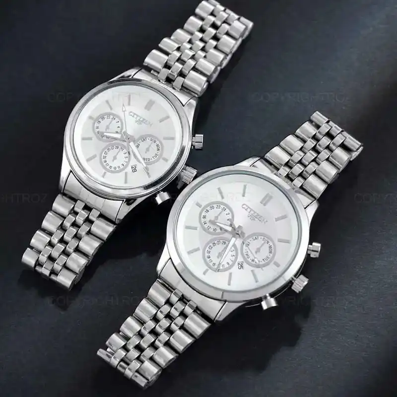 ست ساعت مچی عقربه ای  زنانه و مردانه  مدل تک موتور ساده 04