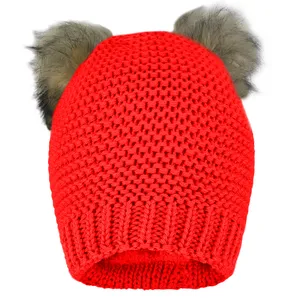 کلاه بافتنی سام مدل داخل خز پوم پوم کد 260