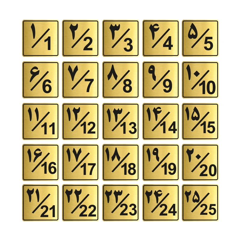 تابلو راهنما طرح پلاک اعداد مدل GNG1225 مجموعه 25 عددی