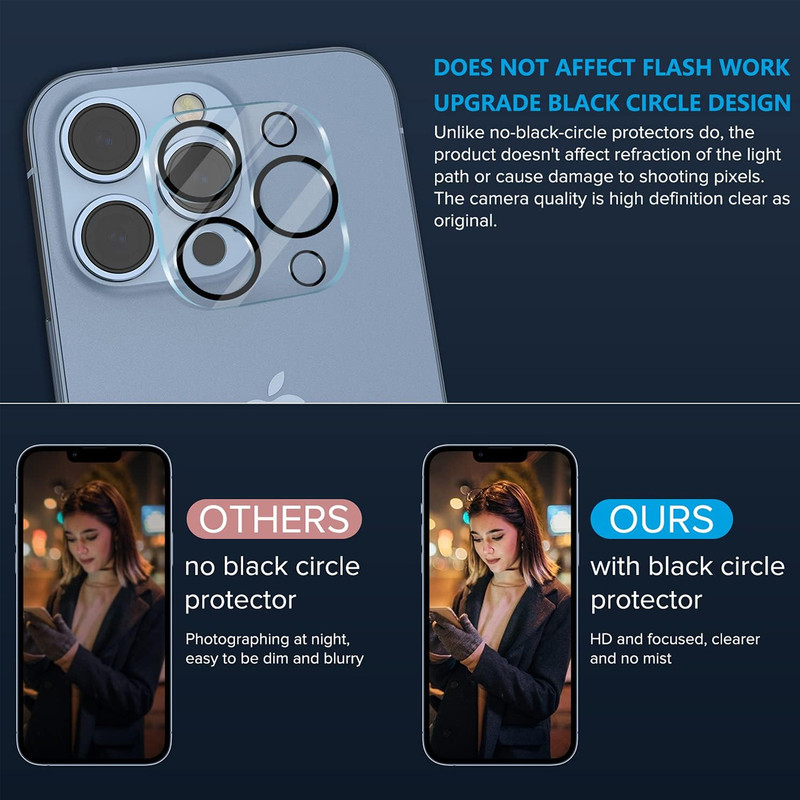 محافظ لنز دوربین ام‌گلس مدل Glass 3D MG مناسب برای گوشی موبایل اپل Iphone 13 Pro / 13 Pro Max